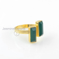 Fournisseur de gros pour anneau d&#39;onyx vert, bijoux en or jaune 18 carats Onyx